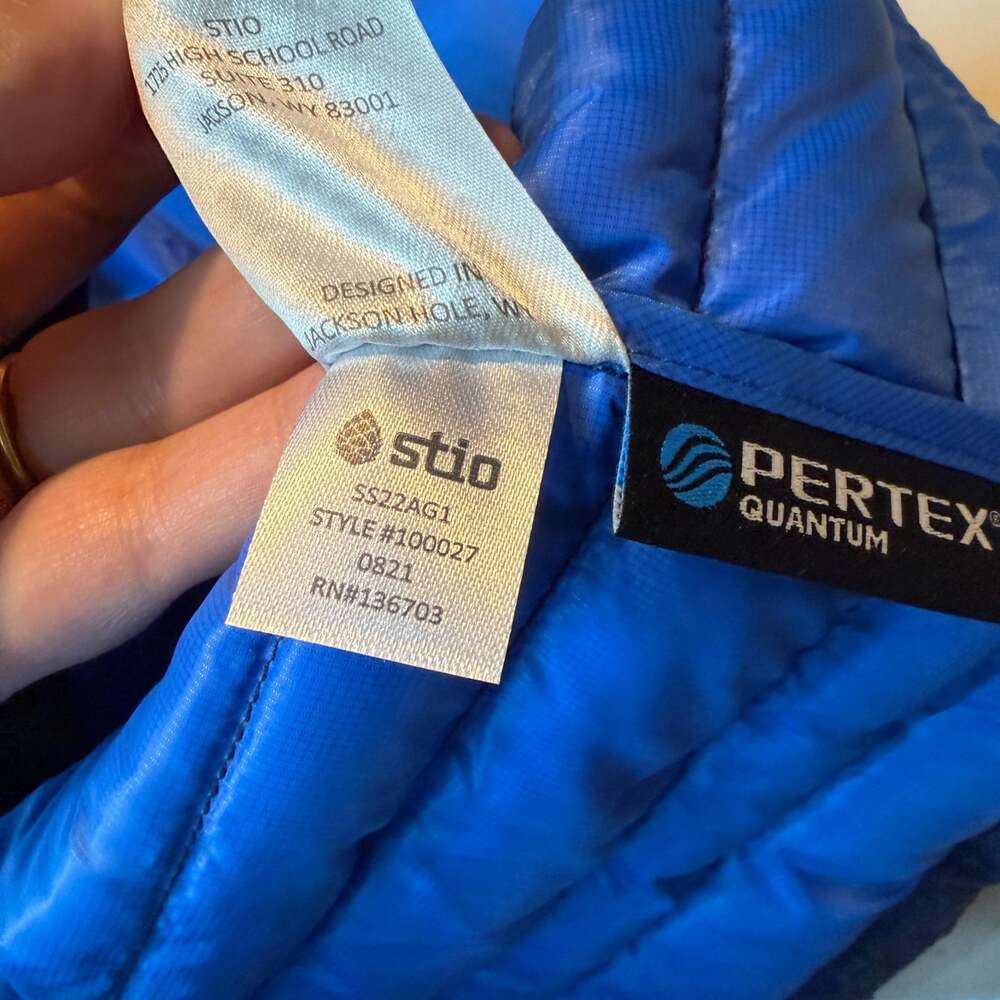 Stio Women M Ultralight Down Puffer Vest Packable LOGO Blue Full Zip Insulated - Picture 5 of 7